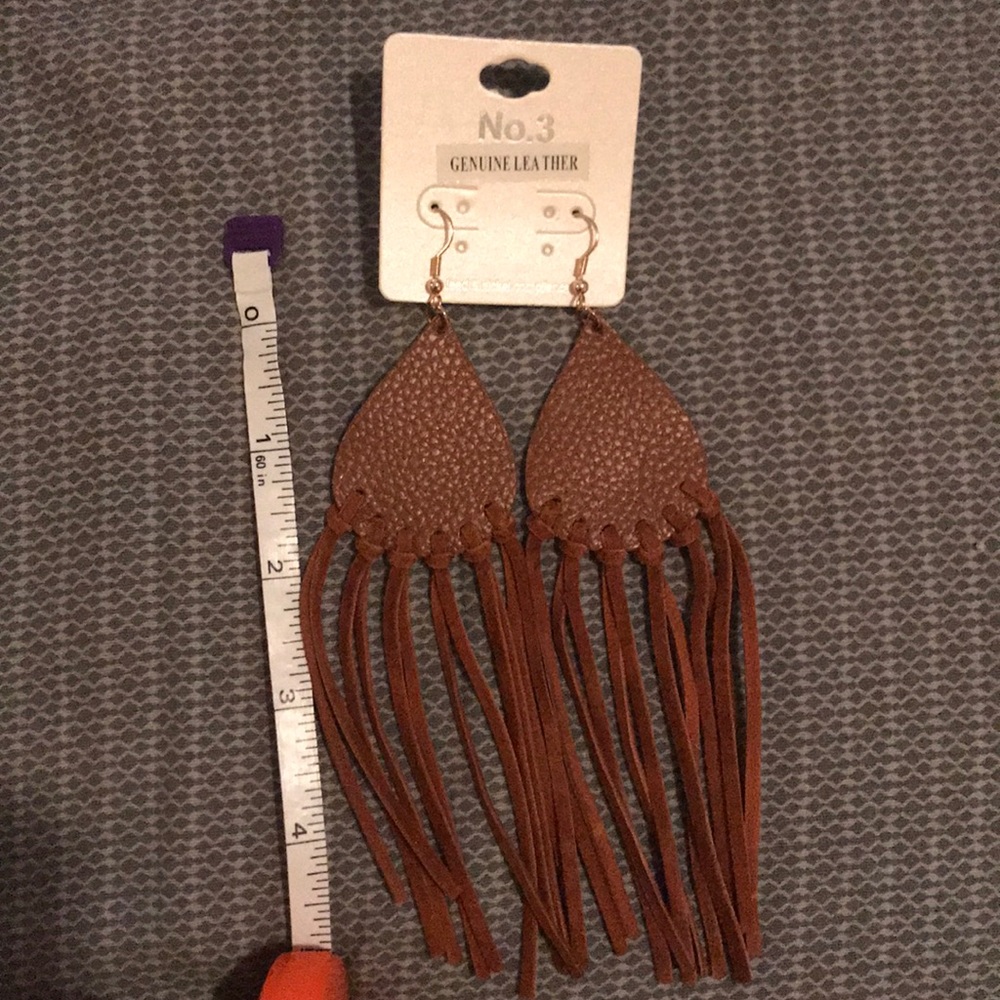 Genuine Leather earrings - Picture 4 of 4